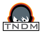 TNDM Logo: character listening to headphones